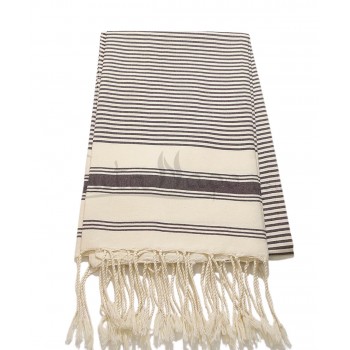 Fouta towel striped Ziwane Black