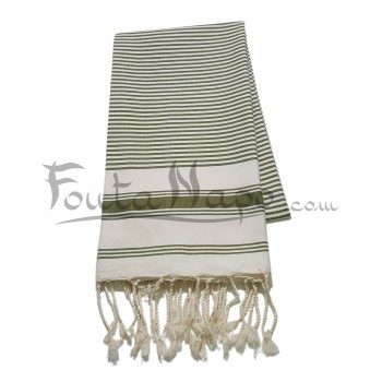 Fouta towel striped Ziwane Olive
