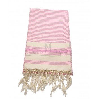 Fouta towel striped Ziwane Pink