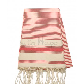 Fouta towel striped Ziwane Red