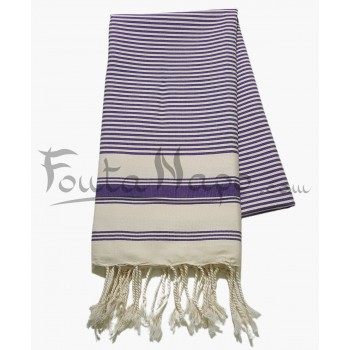 Fouta towel striped Ziwane Purple