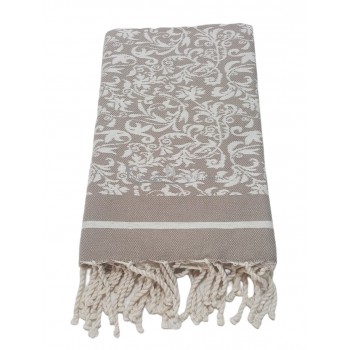 The Fouta towel Lily Flower Jacquard weaving Sand