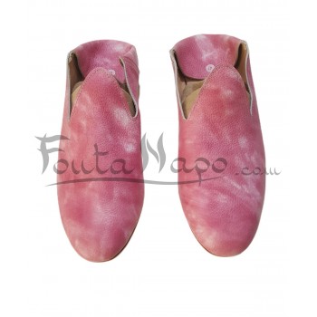 Babouche Woman Leather Pink