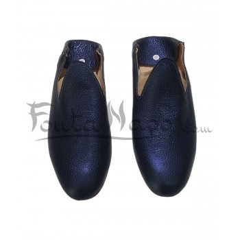 Babouche Woman Leather Navy