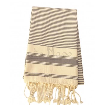 Fouta towel striped Ziwane Steel