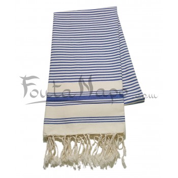 Fouta towel striped Ziwane  Blue Bic