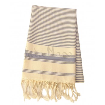 Fouta towel striped Ziwane Turquin Blue