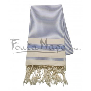 Fouta towel striped Ziwane Sky