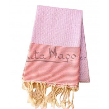 Fouta towel Honeycomb thin stripes Lilac & Pink