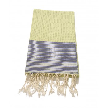 Fouta towel Honeycomb thin stripes Anise & Blue