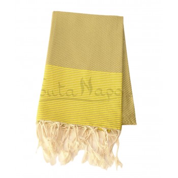 Fouta towel Honeycomb thin stripes Chartreuse & Yellow