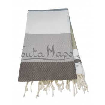 Fouta Towel Honeycomb 5 colors White & Taupe