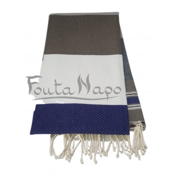 Fouta Towel Honeycomb 5 colors Taupe & White