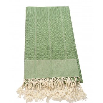 Fouta towel Chevron design Green