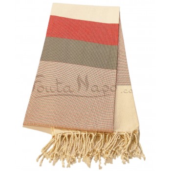 Fouta towel Matted Playa Terracotta & Taupe