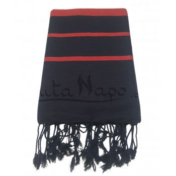 Fouta Towel Djampou Black & Red